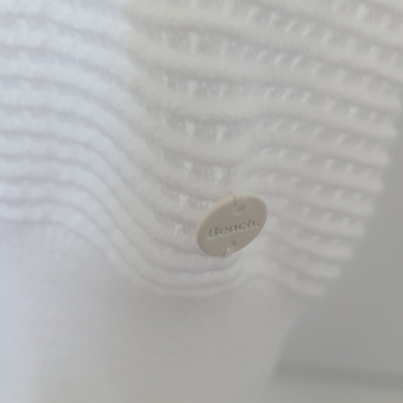 BENCH Open Knit White Crew Neck Long Sleeve Sweater Size Small - Picture 5 of 6